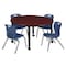 Regency Tables > Height Adjustable > Round Mobile Table & Chair Sets, 48 W, 48 L, 23-34 H, Mahogany TB48RNDMHAPCBK45NV - alternate 1